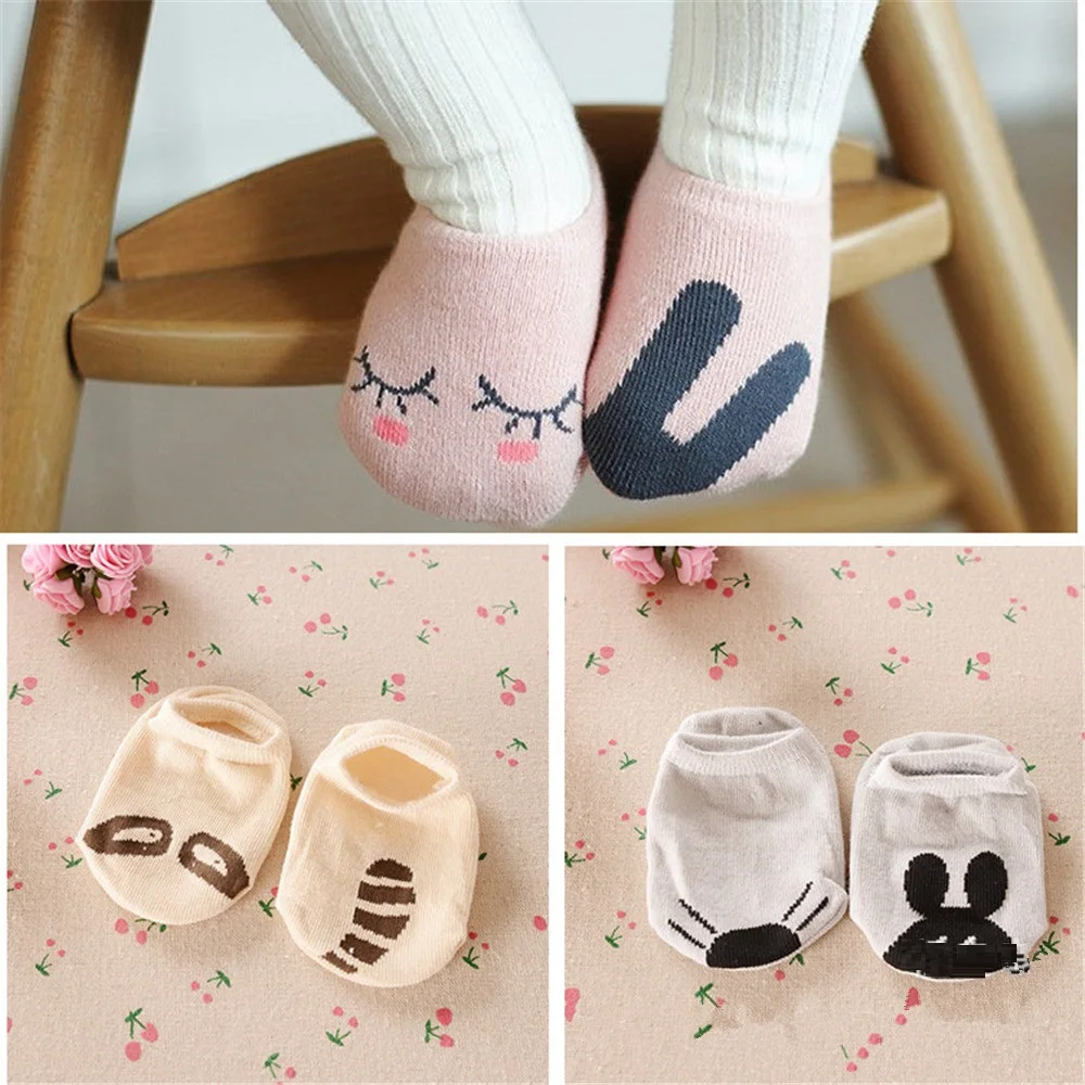 

3Pairs Anti-Slip Children Sock Rubber Foot Cotton Baby Boy Socks Animal Girl Ankle Short Sock Newborn Anklets Infant Bobbysock