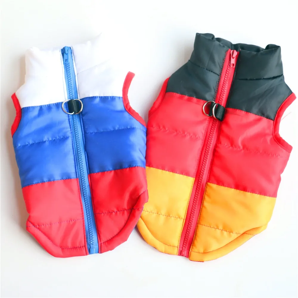

Warm Winter Zippered Dog Jacket Pet Parkas With Dog Hook Buckle Assorted Colors Dog Down Polyester Taffeta Material Pet Costume