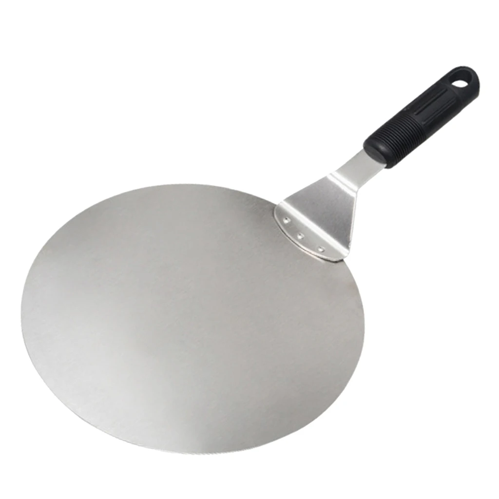Stainless Steel Round Pizza Peel 25.5cm Baking Shovel Paddle, Cake Lifter Transfer Tray For Pizza, Bread,Cake,Pie