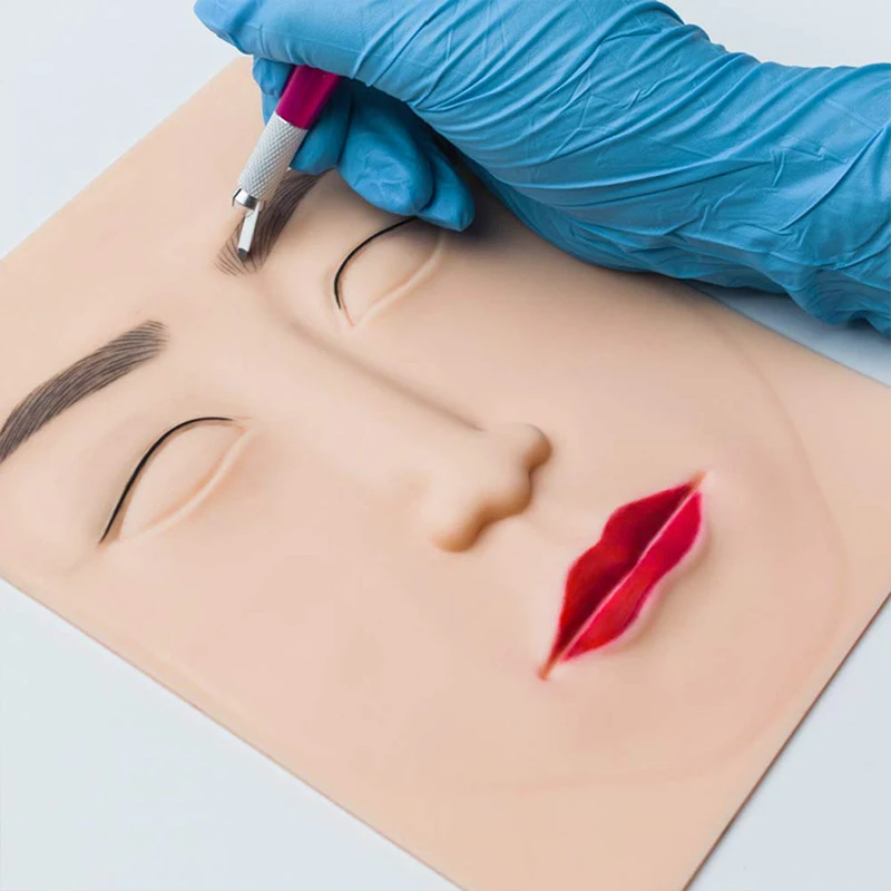 

3D Face Tattoo Practice Skin Design Fake For Beginners 3D Permanent Makeup Lips Eyebrow Face Practice tattoo