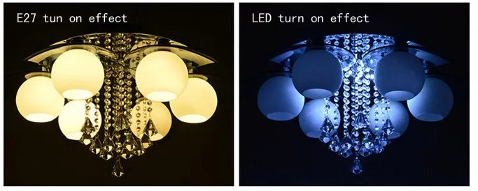 Современный K9 хрустальный яркий светодиодный потолочный светильник DIY Home Deco для гостиной стеклянный шар E27 лампа потолочный светильник с дистанционным управлением