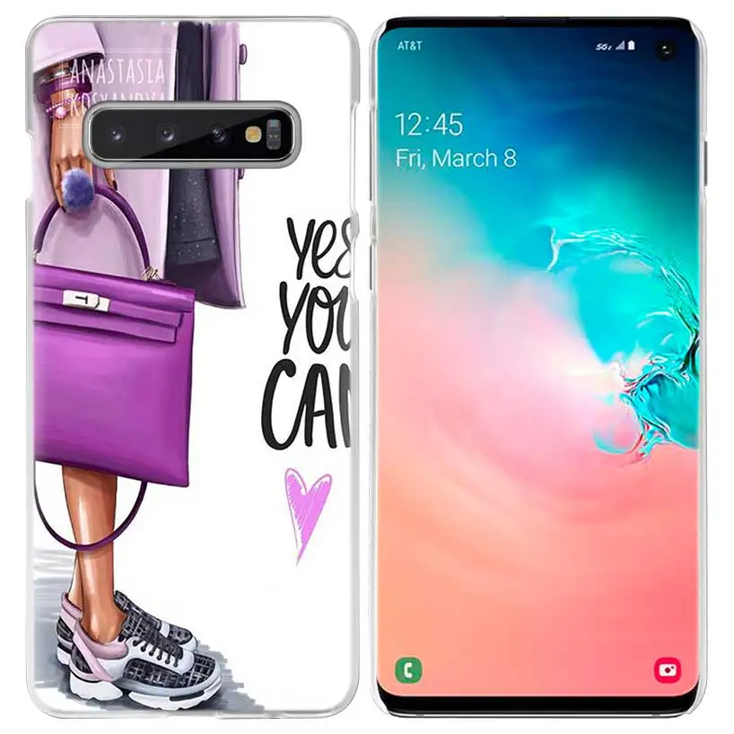 Vogue Девушка поход по магазинам чехол для samsung Galaxy S10 5G S10e S9 S8 M30 M20 M10 J4 J6 плюс J8 Note 8 9 прозрачный жесткий чехол из ПК для телефона