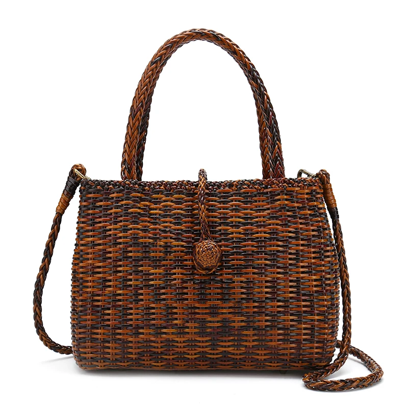 hand weave women genuine leather handbags mami totes bags