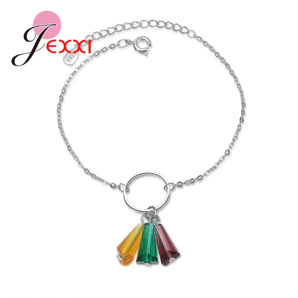 Top Quality Bohemian Style Crystal Fringed Color Pendant Bracelet Casual Stylish Wedding Daily Wear Anniversary Bangles | Украшения и