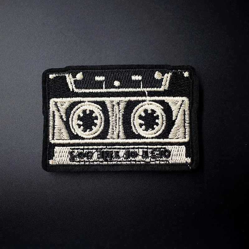 

Cassette (Size:5.0X7.2cm) DIY Cloth Badges Patch Embroidered Applique Sewing Clothes Stickers Apparel Accessories