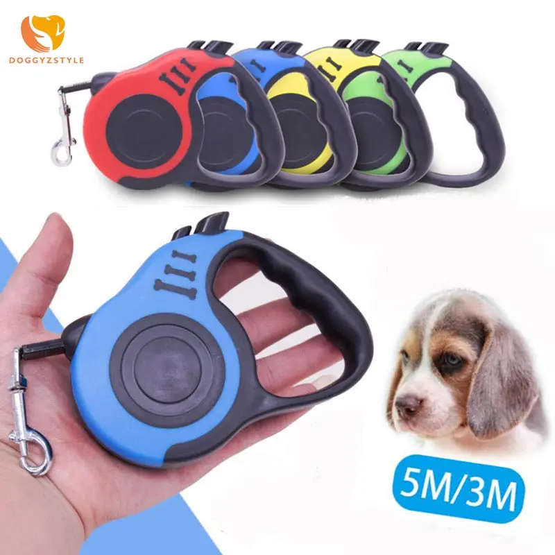 

3M 5M Nylon Dog Collar Leads Leash Automatic Retractable Outdoor Pet Extending Walking Leading Puppy Cats Leash Correa de perro