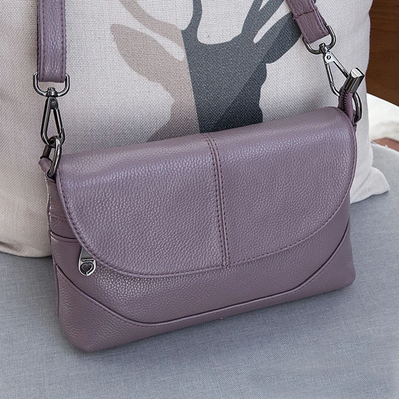 2019 New Genuine Leather Messenger Bags for Women Small Crossbody Bag Female Lady Shoulder Bags Day - 32873573964
