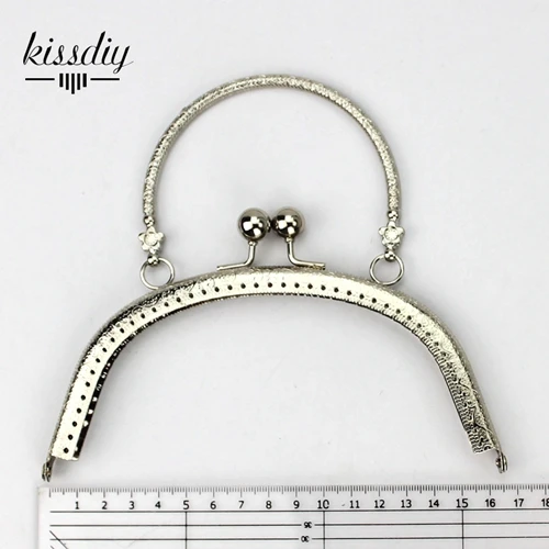 KISSDIY 3 шт./лот 16,5 см винтажная металлическая рамка для кошелька Античная бронзовая серебряная застежка для рукоделия аксессуары для сумок - Цвет: No.1 silver