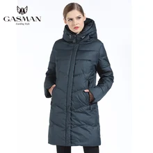 GASMAN 2019 Женский Пуховк Длинный Для Женщин Мод С Капюшоном Толстая Куртка Женская Зимняя Пуховки Женские Большой Размер Био-пух Пальто Женское Высокого Качества Стильная Парка Зимняя Женская Размер 7XL 6XL