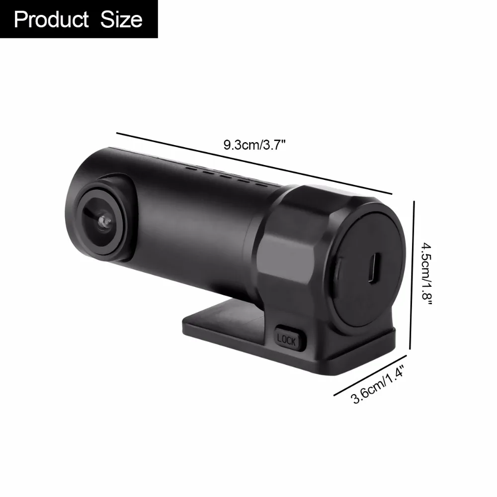Dash камера Мини Автомобильный видеорегистратор камера 360 Вращение скрытая Wi-Fi Dash автомобильный видеорегистратор видеокамера 170 градусов широкий угол 1080P FHD