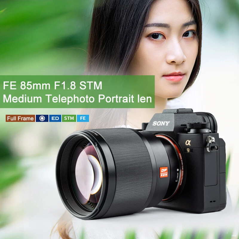 Объектив Viltrox 85 мм F1.8 STM автофокус портретный объектив Prime Eyes Focus AF для камер Sony A9