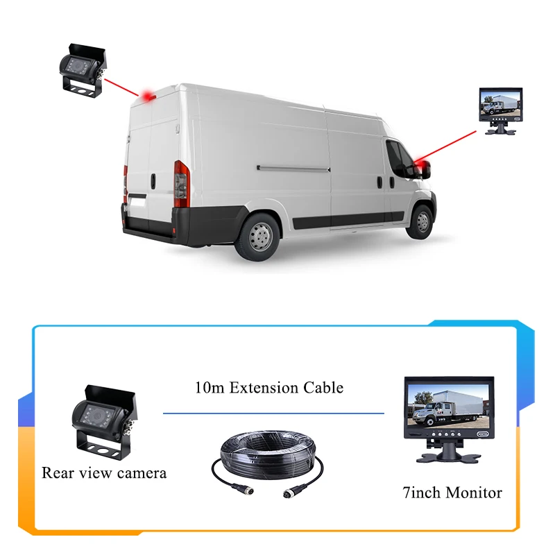 HOKEVISION 7 дюймов TFT ЖК-дисплей монитор заднего вида HD Дисплей задняя парковочная камера Системы для монитора автомобиля, для грузовика с 2 объектива 800*480