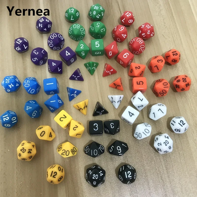 7 шт./лот набор игральных костей RPG оптом высокое качество мульти сторонние кости