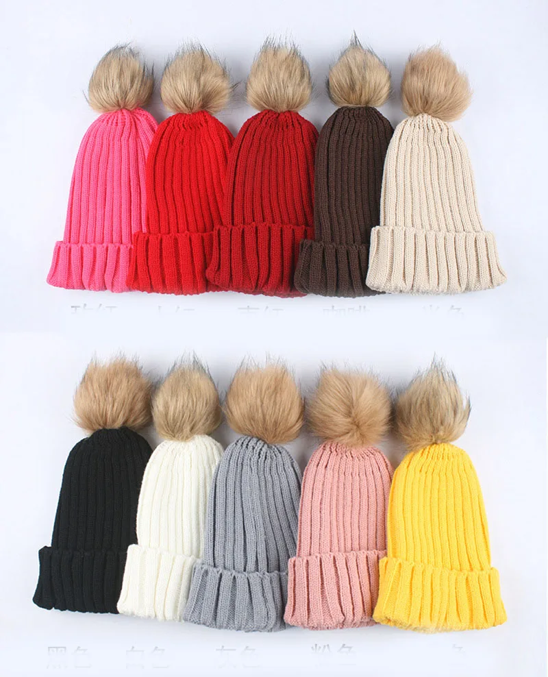 2017 New Fashion Warm Comfortable Pompom Style Autumn Winter Faux Pompom Hat