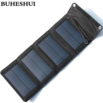 

BUHESHUI 5.5V 7Watt Solar Panel Charger Foldable Solar Powered Charger USB Output For Charging Mobile Phones Free Shipping
