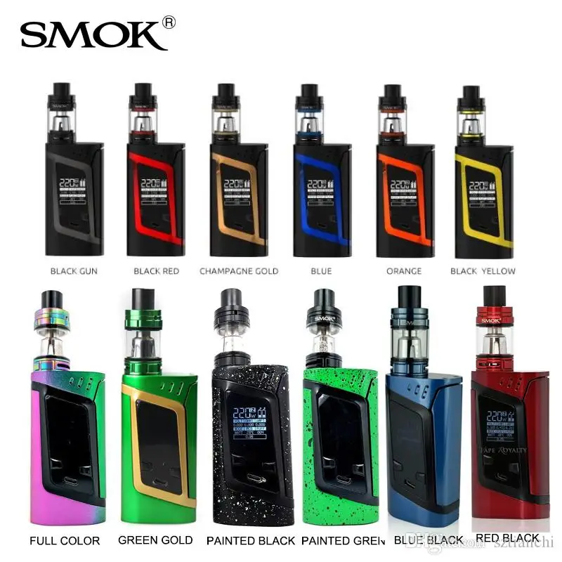Оригинальный Smok чужой комплект с 3 мл TFV8 детский танк распылитель и 220 Вт коробка