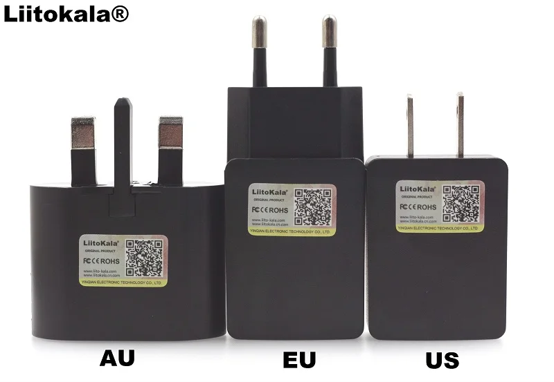 Liitokala Lii-202 Lii-402 100 18650 зарядное устройство 1,2 V 3,7 V 3,2 V 3,85 V AA/AAA 26650 16340 NiMH зарядное устройство+ штекер - Цвет: Adapter