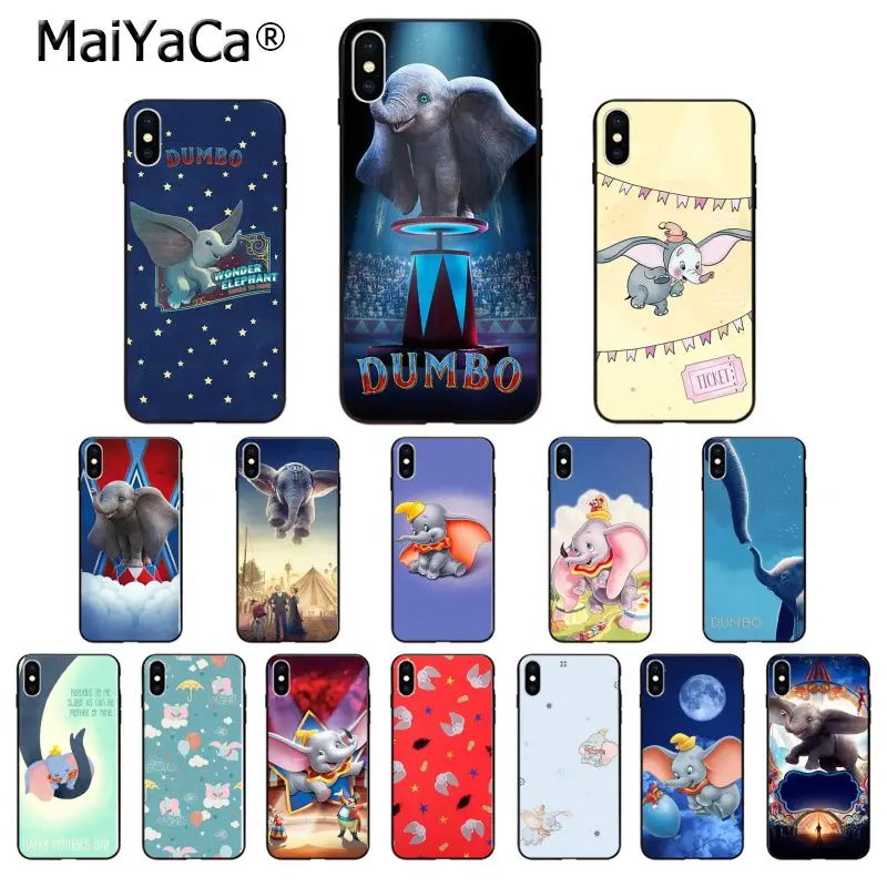 MaiYaCa милый маленький слон черный ТПУ мягкий чехол для телефона Apple iPhone 8 7 6 6S Plus X XS