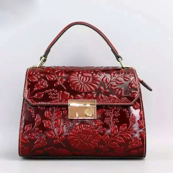

Accept private label Custom logo wholesale drop shipping Genuine Leather bags Handbags women Shoulder bags OL Style women bag