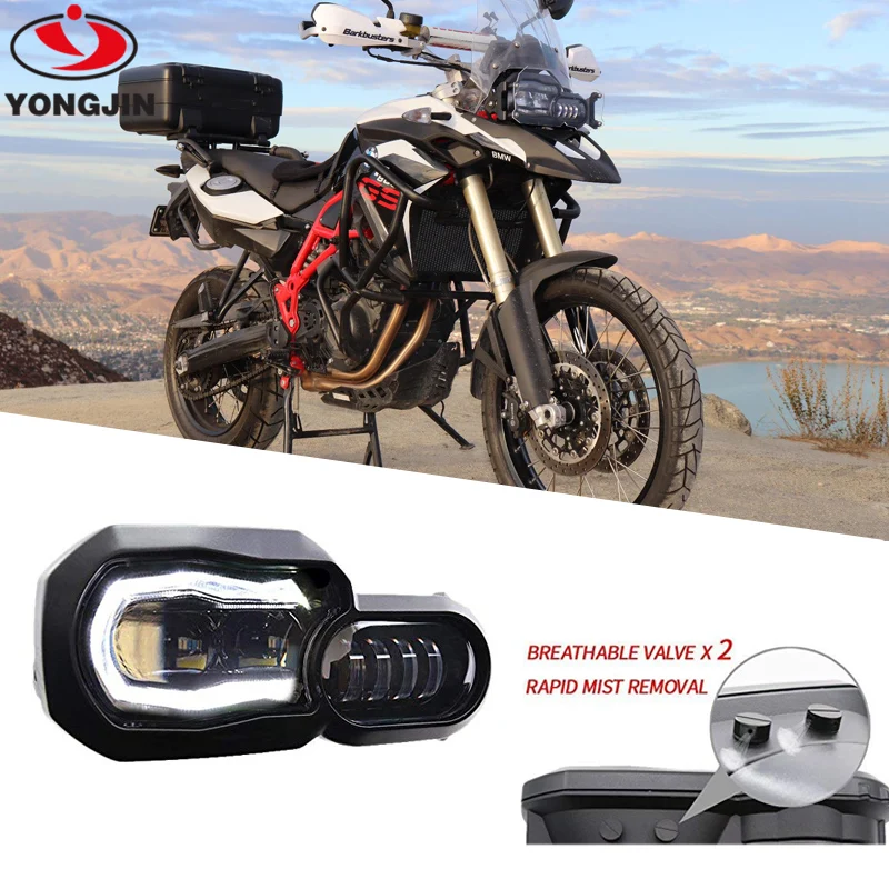 

High/Low beam led headlight with Angel Eye DRL Assembly Kit and Replacement Headlight For BMW F650GS/F700GS/F800GS F800 GSA