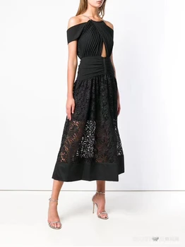 

2019 New Black Long Maxi Sexy Off-Shoulder Summer Women Dress Elegant For Party Club Free Shipping