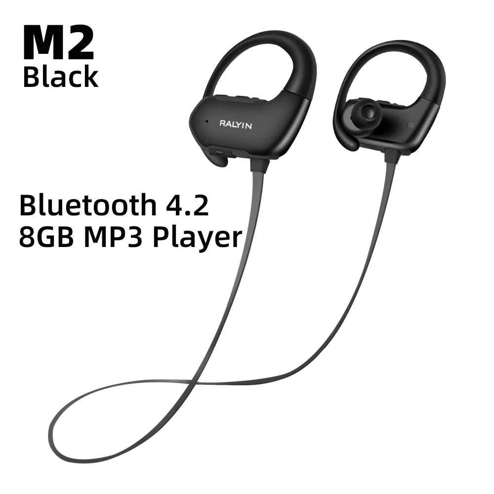 Ralyin M8 IPX7 водонепроницаемые Bluetooth 5,0 наушники с шумоподавлением Наушники Hi-Fi стерео Беспроводные спортивные наушники с микрофоном - Цвет: M2 Black
