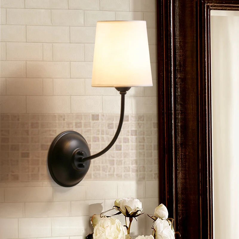 

American country of Scandinavian minimalist modern iron art corridor study bedroom bedside lamp wall lamp