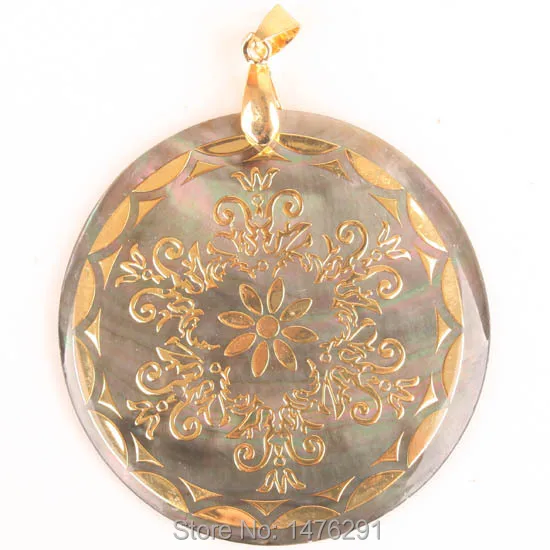 

Mother of Pearl Shell Round Printed Bead Pendant 50mm