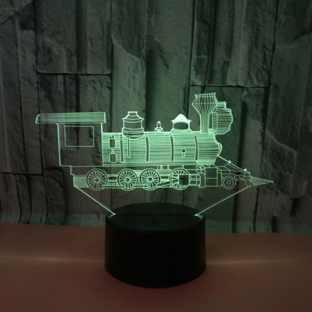Детская осветительная игрушка 3d огни креативный поезд ночник новая необычная Электроника Прекрасный 7 цветов Изменение 3D лампа