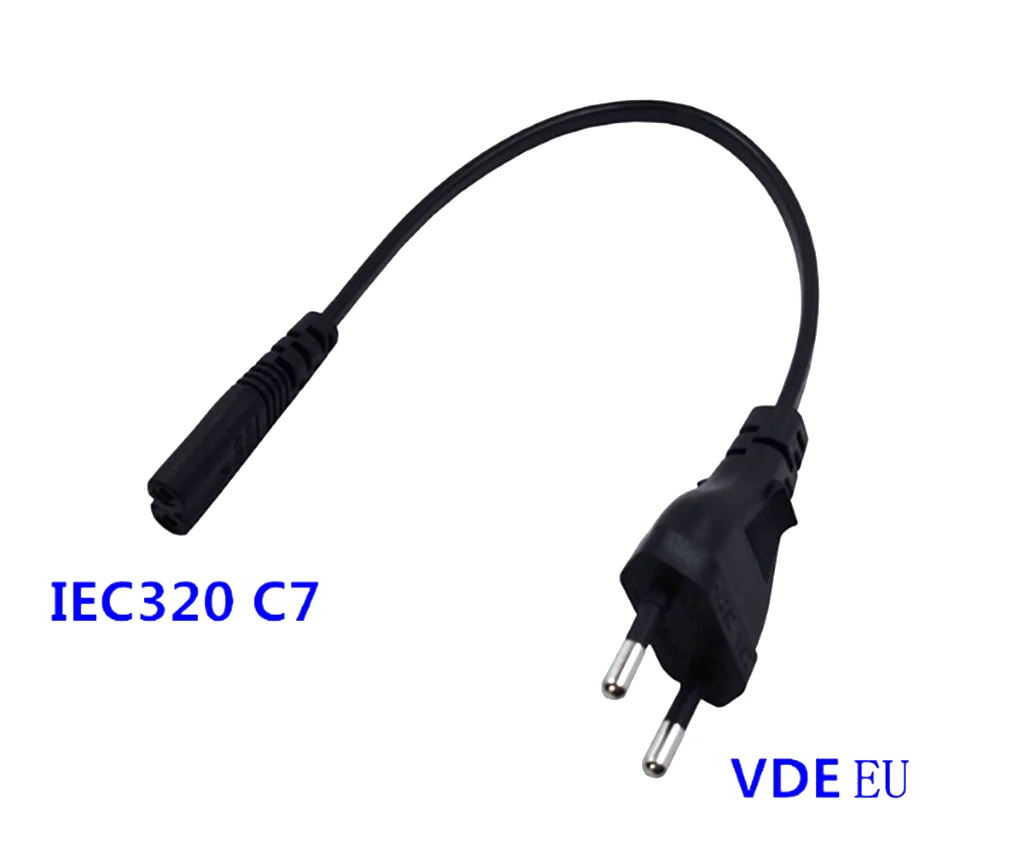 

EU Power cable cord Figure 8 C7 to Euro Eu European 2 pin AC Plug power cable cord for cameras,printers,notebook etc