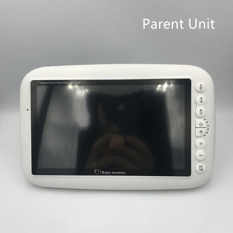 Online IR Malam Visi Intercom 4 Lagu Pengantar Tidur Layar LCD Pengasuh Video Monitor Bayi, 7 Inch Wireless Baby Monitor Kamera Mendukung Layar Split