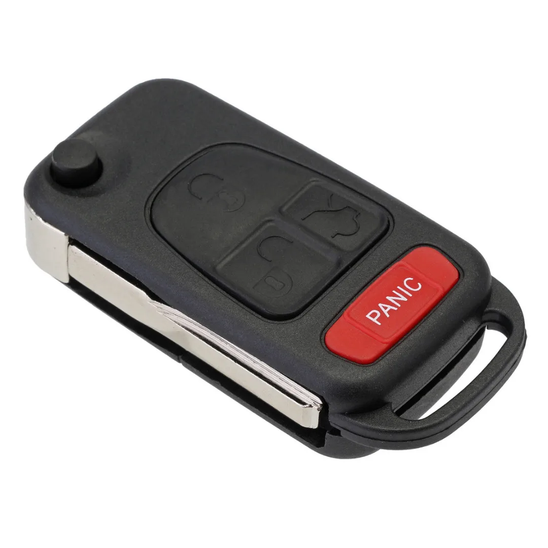 Mayitr 1pc 4 Button Key Case Folding Flip Remote Key Fob Case Shell For Mercedes Benz ML320 ML55 AMG