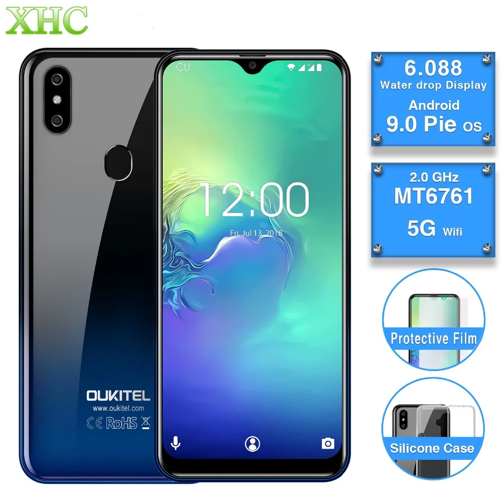 OUKITEL C15 Pro 2 Гб 16 Android 9,0 мобильный телефон 4 ядра отпечатков пальцев уход за кожей лица разблокировать г LTE смартфон с двумя sim-картами