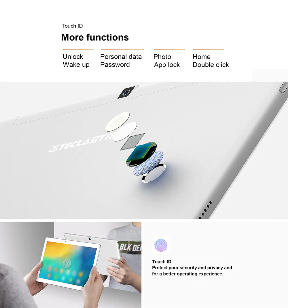 Teclast мастер T10 Android 7,0 10,1 "Tablet PC MT8176 гекса Core 4 GB Оперативная память 64 Гб Встроенная память 8.0MP + 13,0 PM HDMI 2560*1600 отпечатков пальцев ips