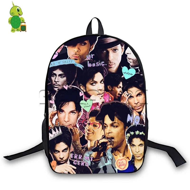 

Prince Rogers Nelson Collages Backpack Women Men Daily Backpack Laptop Bags for Teenage Girls Boys Travel Bags Kids Book Bag
