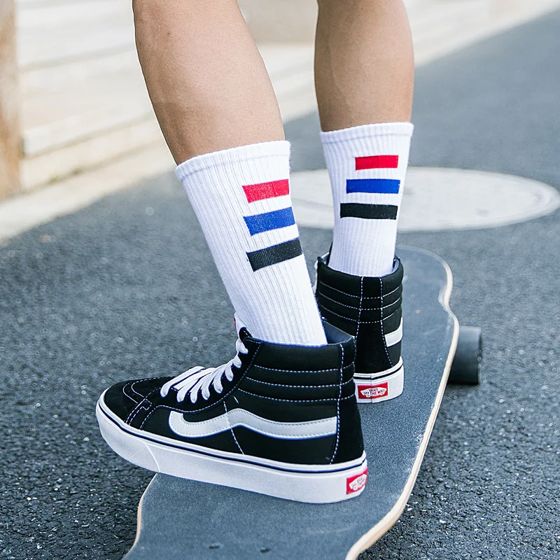 

Street Style Hiphop Crew Socks Harajuku Fashion Hombre Designer Skateboard Socks High Quality Autumn Cotton Tube Male Men's Sock