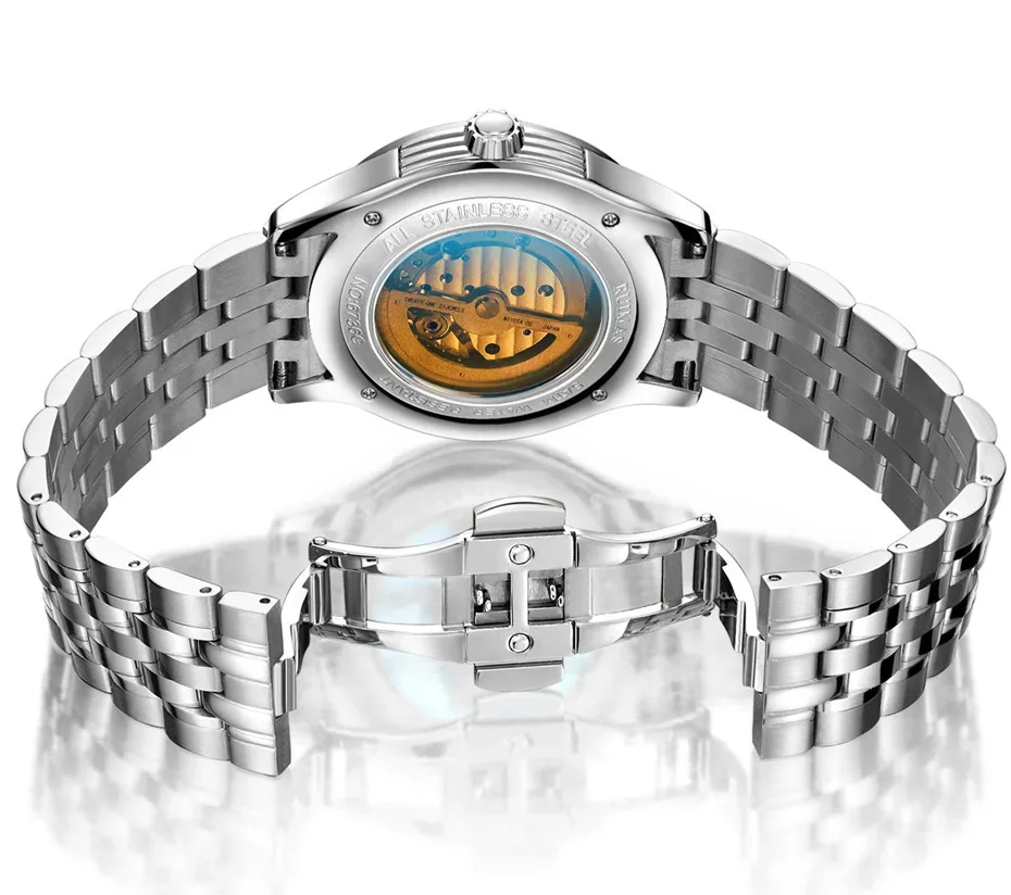 Мужские Роскошные Механические часы RUIMAS Reloj Hombre модные мужские деловые наручные