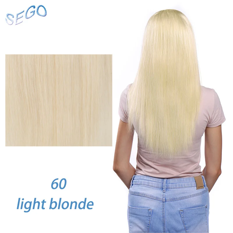 SEGO малайзийские человеческие волосы пончик-шиньон для женщин прямые не Реми волосы шт чистый цвет человеческие волосы 7 цветов - Цвет: #60
