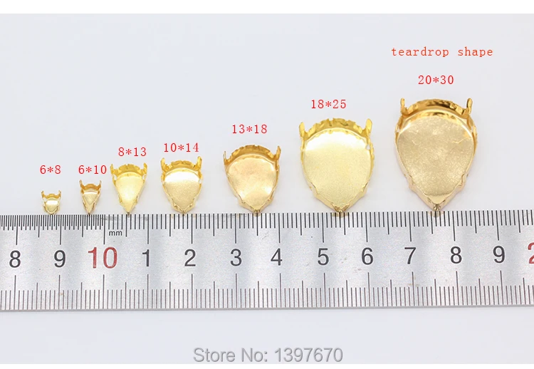 30p All shape&size Empty Base Setting Gold plated Blank Claw For Holder jewels stones Stitch On Sew On Crystal Glass Rhinestones