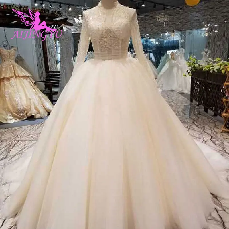 

AIJINGYU White Corset Dress Gown Real Photo Custom Wedding Plus Size Frocks and Bridal Gowns Lebanon Elegant Dresses