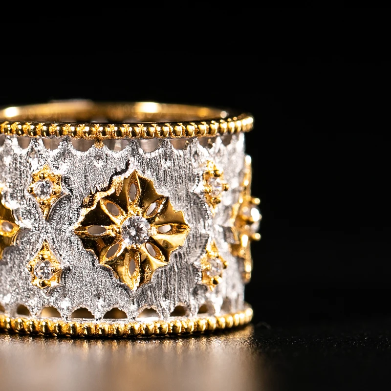 925 Серебряное кольцо из циркона серебряный бар 925 ювелирные изделия для женщин Европейский стиль суд Винтажный стиль