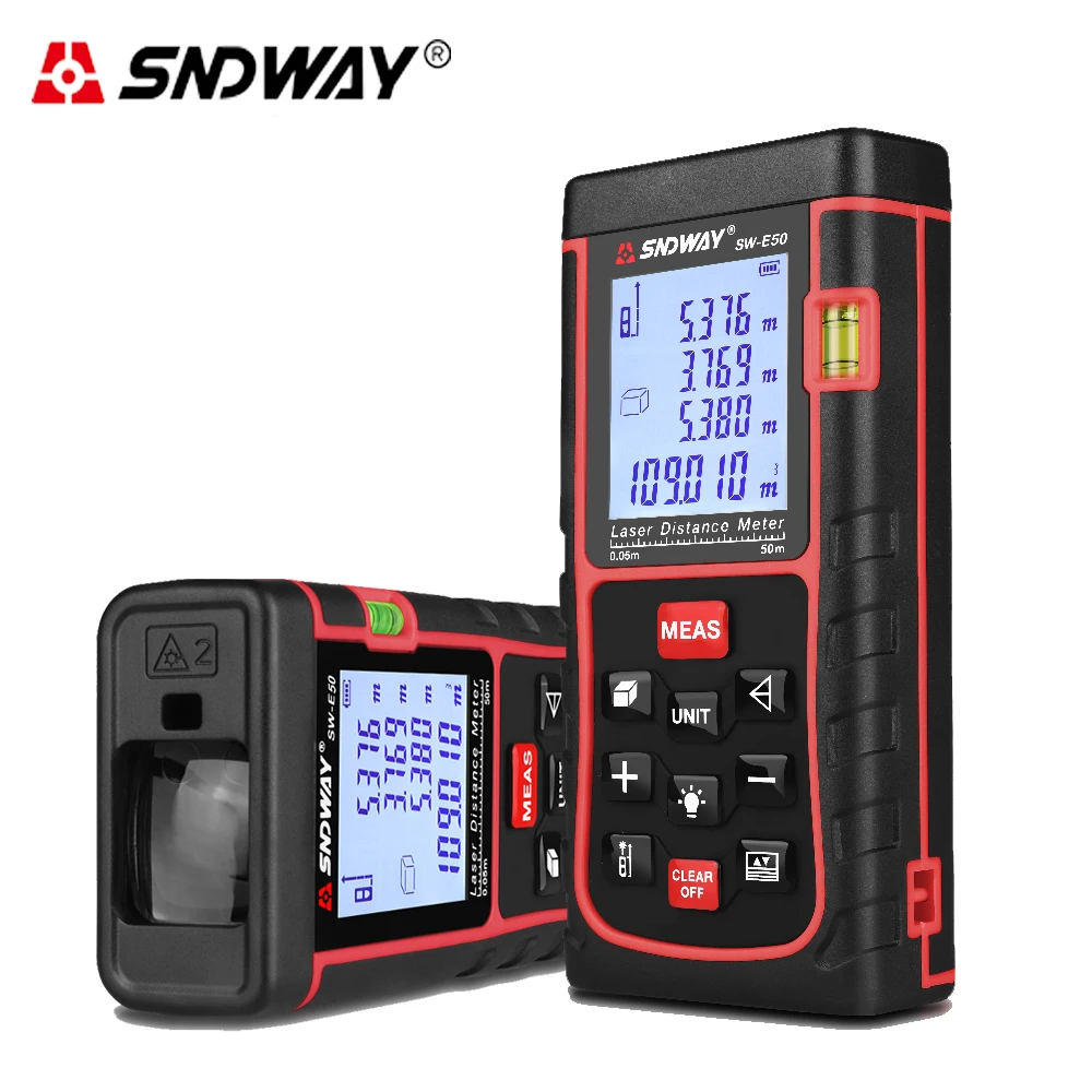

SNDWAY Laser Rangefinder E Series 50m Laser Distance Meter ruller Range Finder Tape Area-volume-Angle Tester With Retail Box