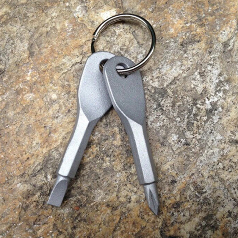 Metal Steel Phillips Screwdrivers EDC Multifunction Screwdriver Pocket Keychain Mini Slotted Screwdriver Outdoor Repair Tool (4)