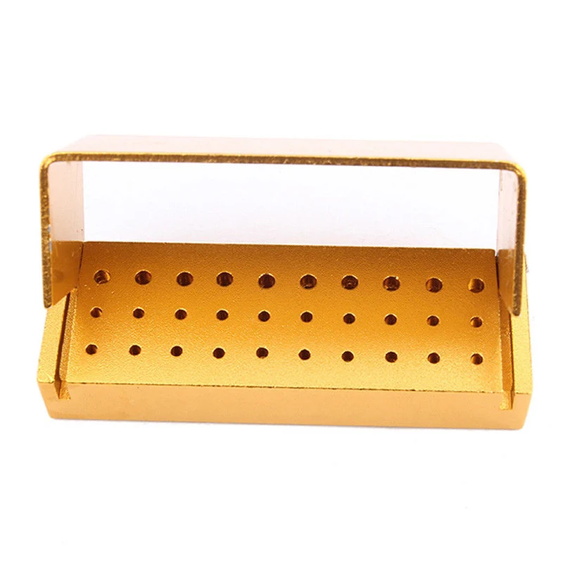 Dental Bur Disinfection Box with 30 Holes Aluminium Alloy Material
