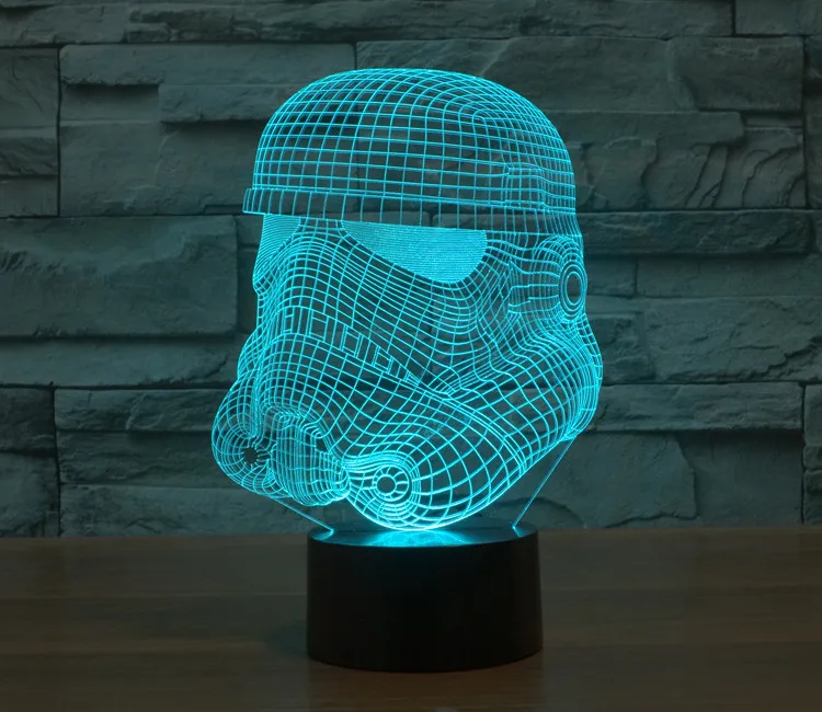 

2017 color Stormtrooper Yoda Jedi LED night Star Wars Millennium Falcon Action Figures Darth Vader Mask 3D Table Lamp Led Toys