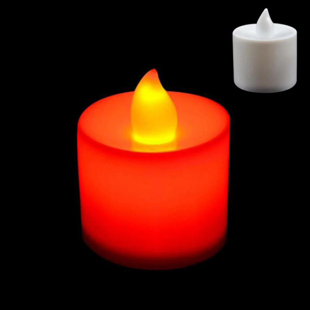 5 шт. светодиодный светильник с питанием от батареи, многоцветная Лампа, имитирующая цвет пламени, мигающий чайный светильник, украшение для дома, свадьбы, дня рождения, вечеринки - Цвет: 5pcs(show as photo)