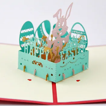 

Best wishes for the Easter Bunny life cubic 3D stereo card creative paper