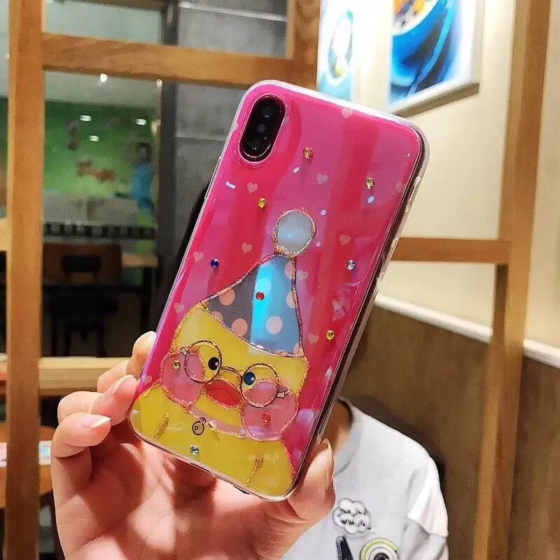 Чехол с 3D синим светом для iPhone X duck шикарный мягкий чехол телефона из ТПУ чехлы iphone