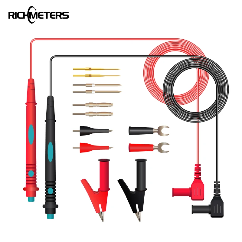 

14pcs Test Probe Scope Clip Test Leads Cable Switchable Pin Multimeter Extend Test Leads Alligator Clip