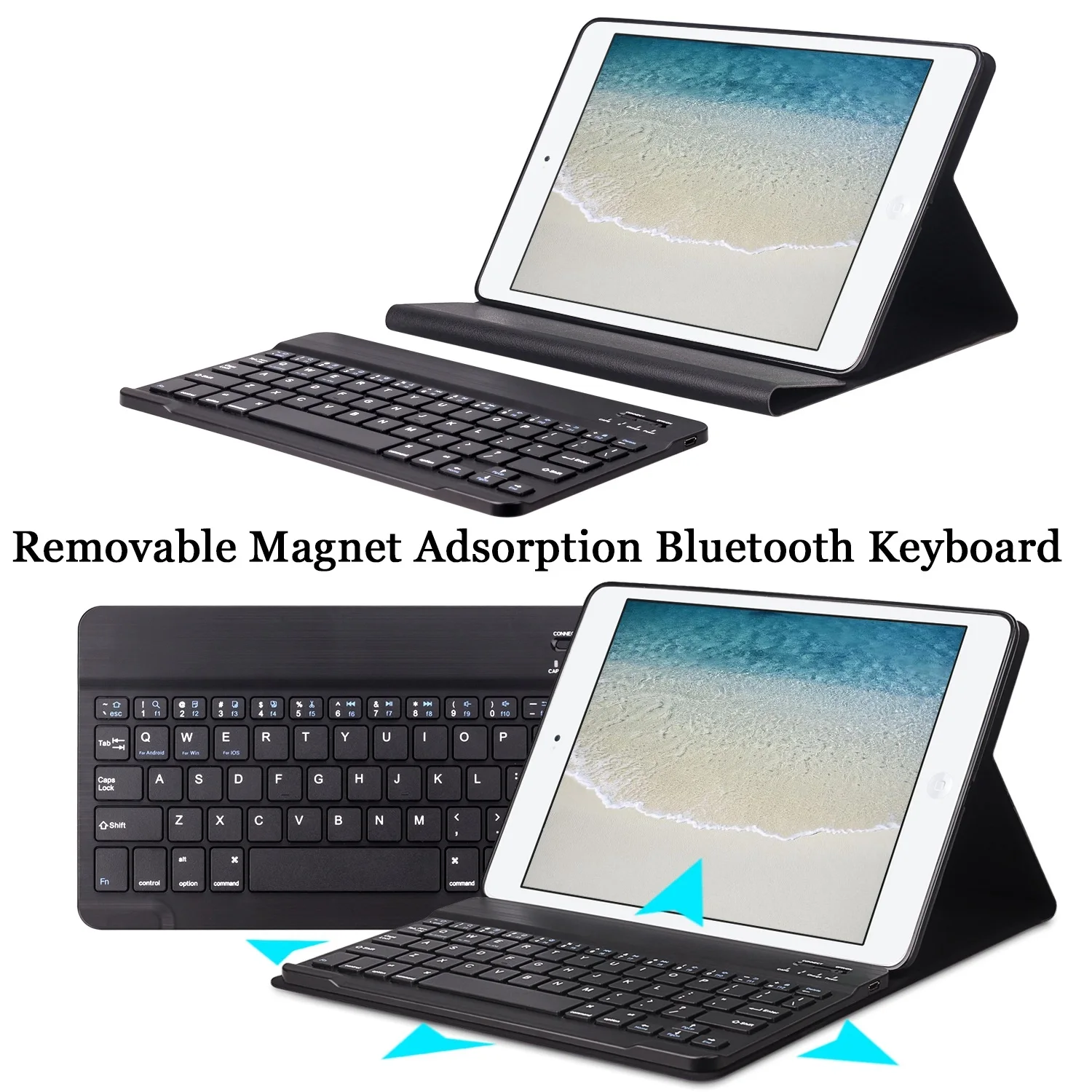 Чехол GOOJODOQ для iPad 2017 9 7 дюйма 2018 / Air 2 1 смарт чехол с клавиатурой из искусственной